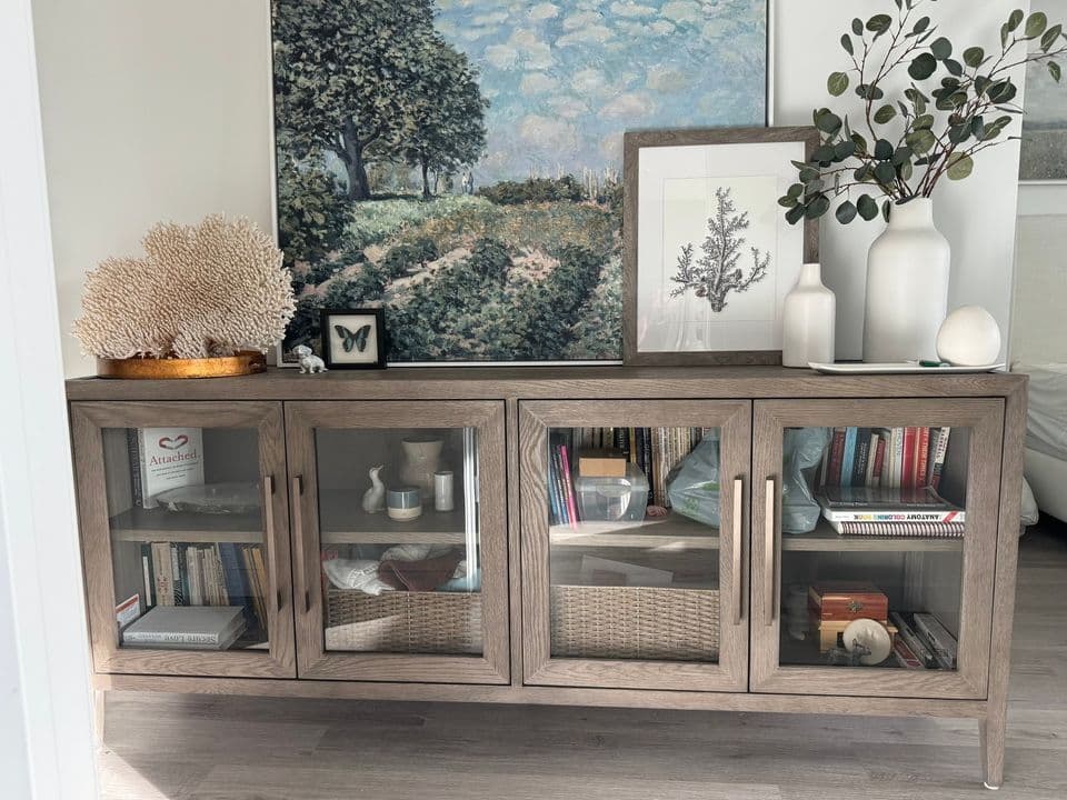 Restoration Hardware French Contemporary Glass 4-Door Sideboard