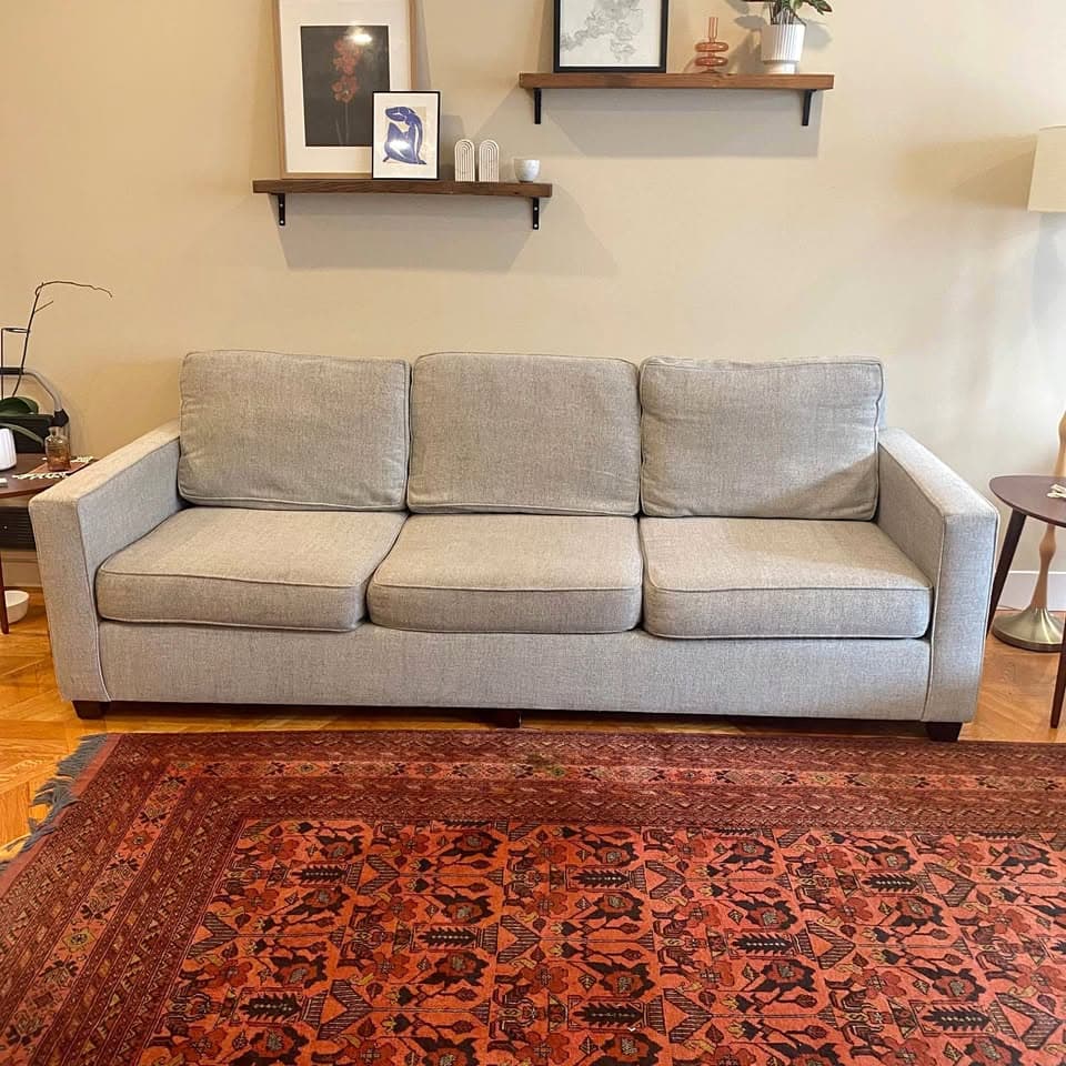 96” West Elm Henry Sofa in Gravel Twill Fabric