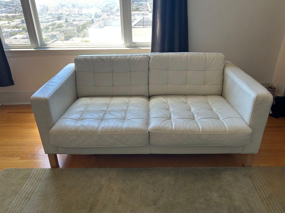 White Leather Couch - Barely Used - $350 (pacific heights)