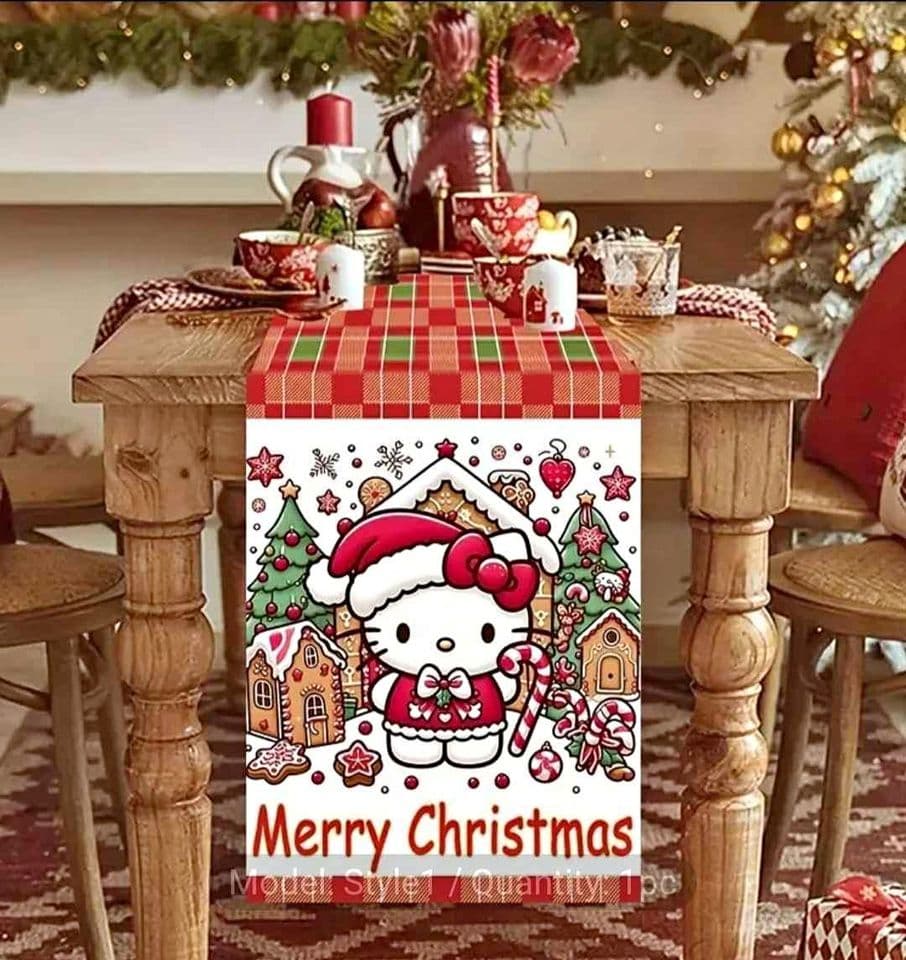 New Hell Kitty table runner Christmas Xmas home decor decoration