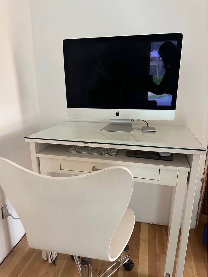 West Elm White Desk and Chair Set