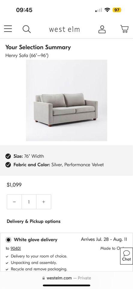 west elm henry sofa