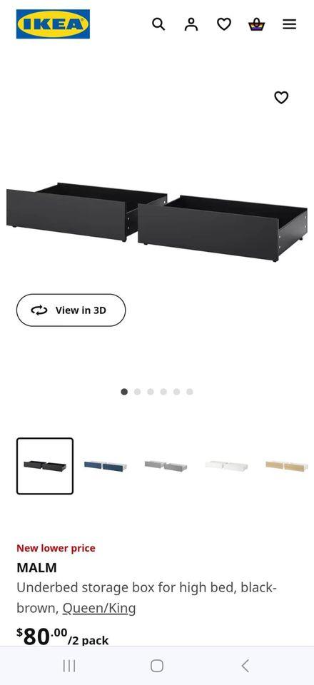 Ikea Queen Bed with 4 drawers