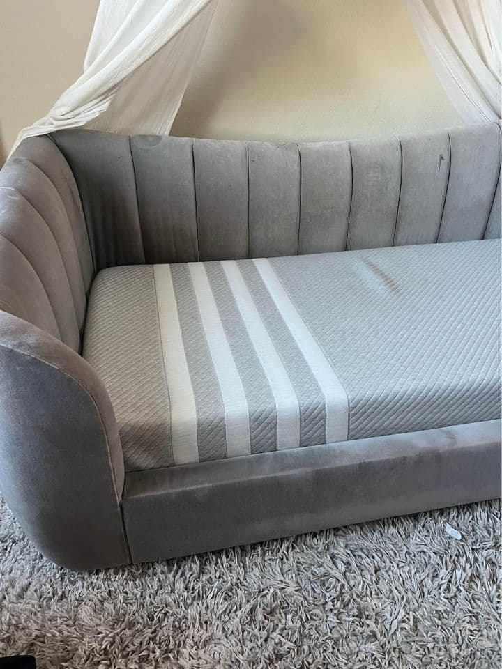 RH Gray Velvet Daybed Children Furniture