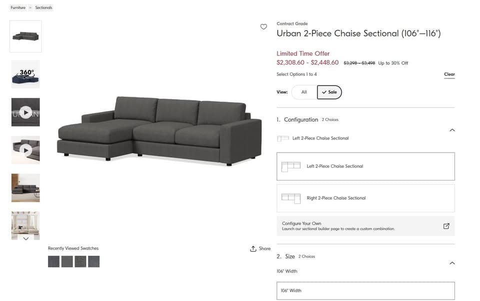 West Elm Sectional Couch