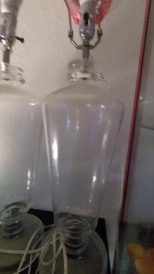 Clear Glass Pair of Lamps (West Elm)