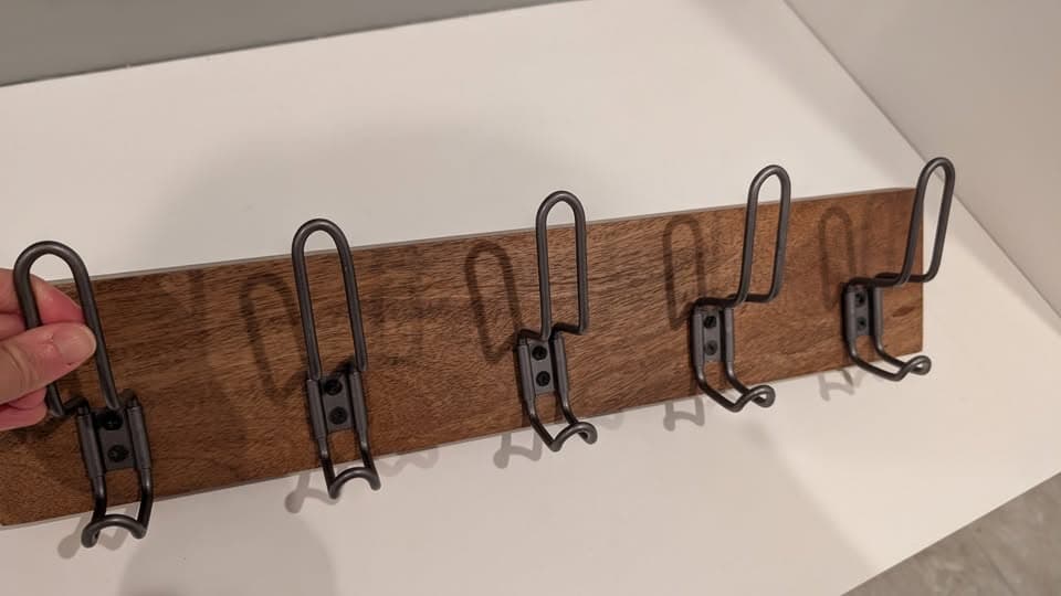 west elm Industrial Wood / Metal 5-Hook Rack