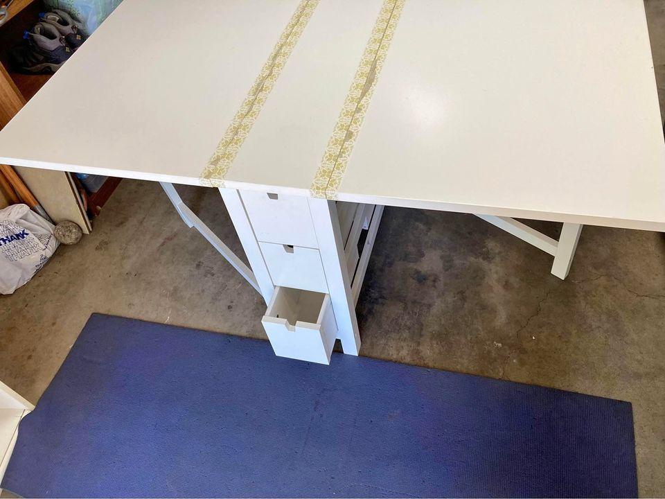 IKEA table with 6 drawers