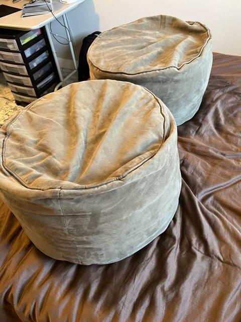 Two Beige Ottomans (great condition)